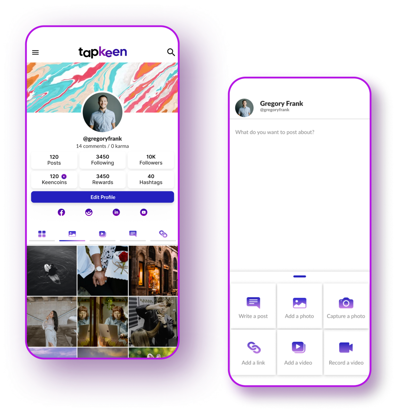 tapkeen create and publish phone screens
